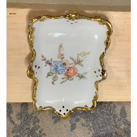 VTG Unique Signed Hand Painted Rectangular Trinket Dish - Picture 4 of 11